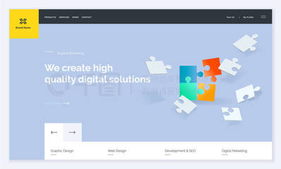 網站模板設計。現代矢量插圖的網頁設計概念為網站和移動網站的開發。易于編輯和自定義